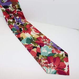 Clubfellow Floral Cotton Tie Vintage Cottagecore Statement 3.5”‎